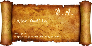 Major Amélia névjegykártya
